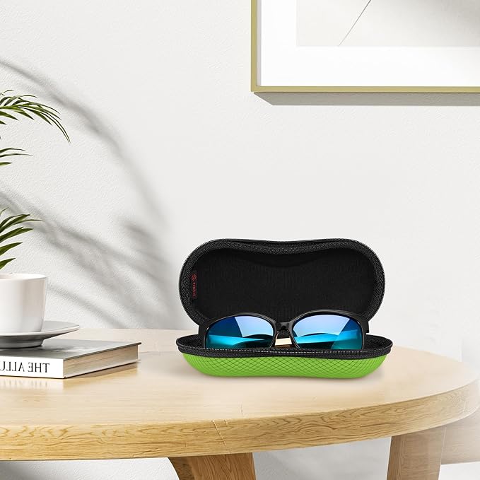 FINTIE Sunglasses Case, Hard EVA Shell Shockproof Sport Glasses Case with Metal Carabiner Travel Zipper Eyeglasses Holder