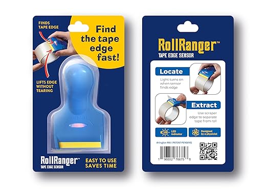 RollRanger Tape Edge Finder - Perfect for Shipping, Moving, Warehouses, and Offices - Locate Packing Tape Edges in Seconds and Lift Edge Without Tearing - Essential Home and Office Gadget