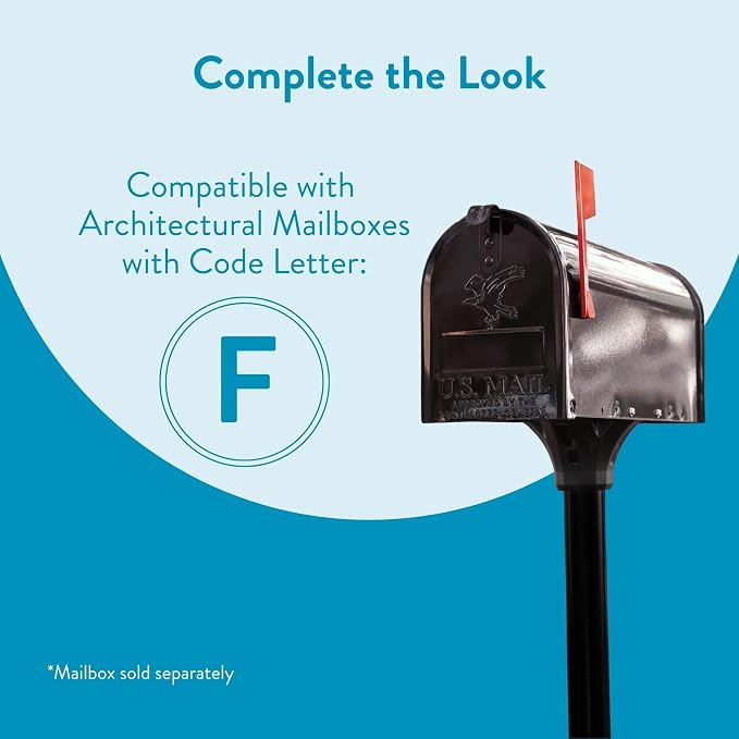 Architectural Mailboxes Coolidge Galvanized Steel Mailbox Post, Compatibility Code F, 7511B-10, Black | Heavy-duty post with weather-resistant outdoor build.