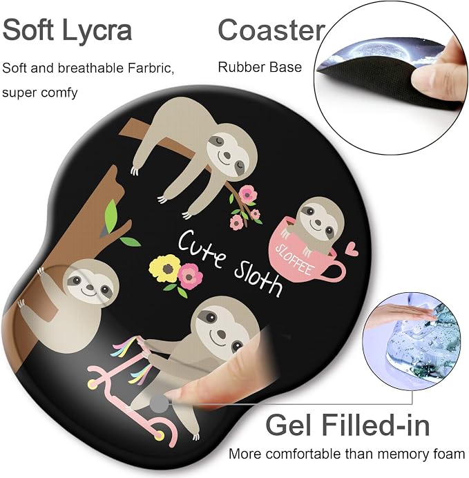 Ergonomic Mouse Pad with Wrist Rest Support,Gel Mouse Pads for Desk | Big Mousepad With Coaster Non-slip & Pain Relief for Computer, Home&Office Desk Decor