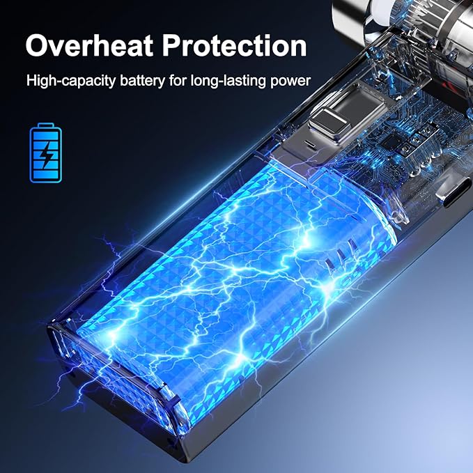 Mini Ultra-Slim Electric Compressed Air Duster, 150,000RPM Brushless Motor, Powerful Airflow for Keyboard/PC/Car, USB-C Rechargeable