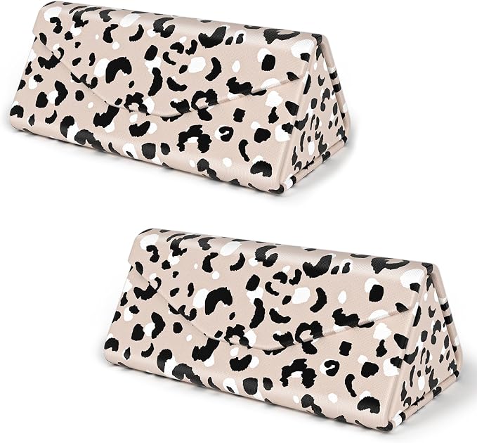 Sunglasses Case, Foldable Glasses Case, Magnetic PU Leather Hard Shell Folding Eyeglass Holder Box, Collapsible Unisex