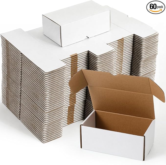 Yexiya 60 Pcs 400 Count Trading Card Storage Box Cardboard Baseball Card Storage Box Collectible Cases for Sports Gaming Cardboard Game Collecting Holder Supplies (White)