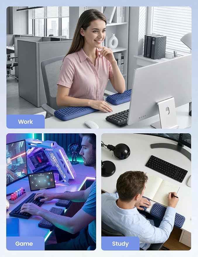 Vaydeer 2Pcs Elbow Pad for Desk, L-Shaped Arm Rest, Ergonomic Elbow Rest | Memory Foam Desk Edge Cushion, Wrist Rest Pad Keyboard Mouse Support for Palm Hand Office Computer Home Gaming Accessories