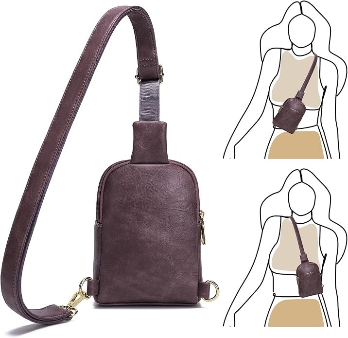 Lightweight Small Crossbody Sling Bag for Women | Mini Travel Purse,Multi-pocket with Card Slots,Durable Vegan Leather,Everyday Carry