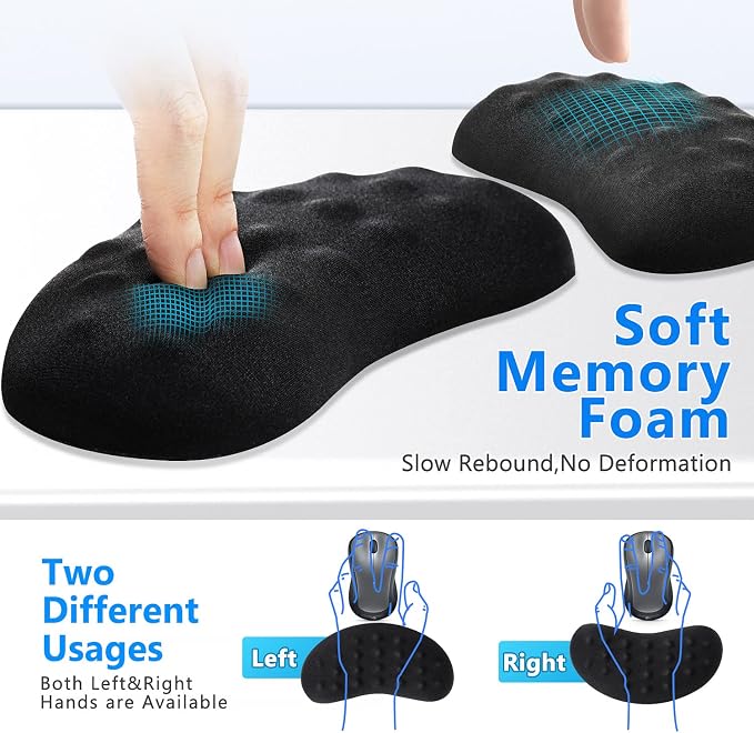 Gimars Mouse Wrist Rest, Pop It Fidget Wrist Support for Mouse-Pressure Relief, Ergonomic Memory Foam Mouse Wrist Pad with Massage Notes for Computer, Laptop, Office Work, PC Gaming-Wrist Pain Relief