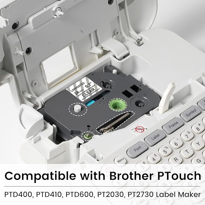 3-Pack 18mm 0.7” Laminated Clear Tz Tape Compatible with Brother P Touch TZe-141 TZe141 Black on Clear 3/4" Label Maker Tape Refills for PTD400 PTD410 PTD600 PT1750