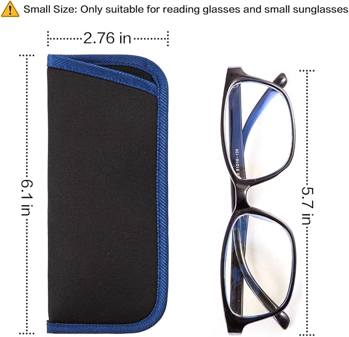 TRIUMPH VISION 3 Pack Reading Glasses Pouch Soft Case Eyeglass Sleeve Slim | Alternative to Bulky Case in bag, Lightweight Lined Padded Protect Optical lens Slip in, Cute Pattern Portable for Daily Use
