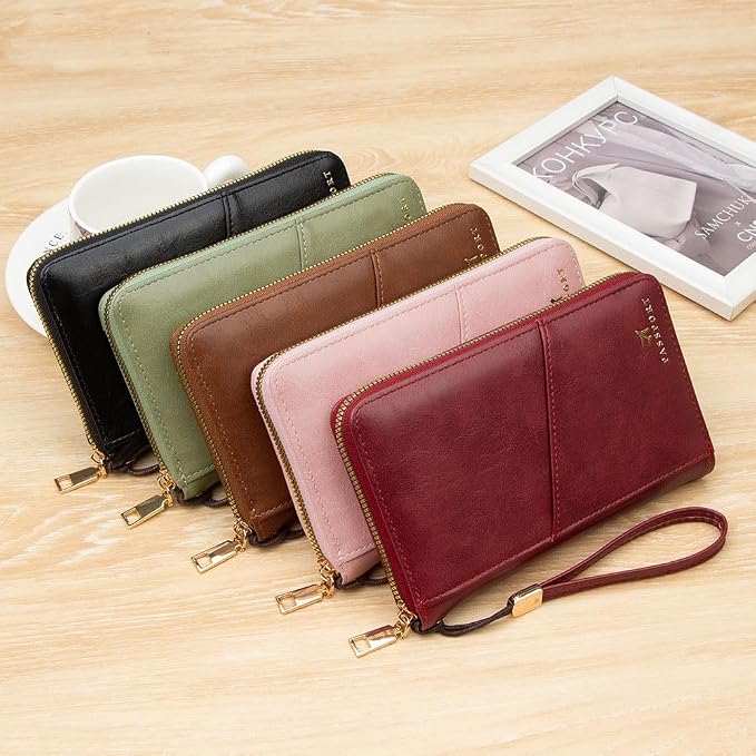 Family Passport Holder for Travel Women and Men RFID Passport Holder with Zipper Passport Case Passport cover Passport Wallet Travel Essentials and Accessories(1-2,Pink)