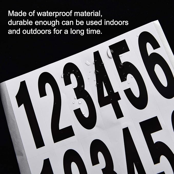 10 Sheets Mailbox Numbers and Letters Stickers for Outside Stick on Black Vinyl Alphabet Number Decals Sticky for Home Business Apartment Address Window Door Car Truck (3 x 1 Inch, 3 x 1.2 Inch)