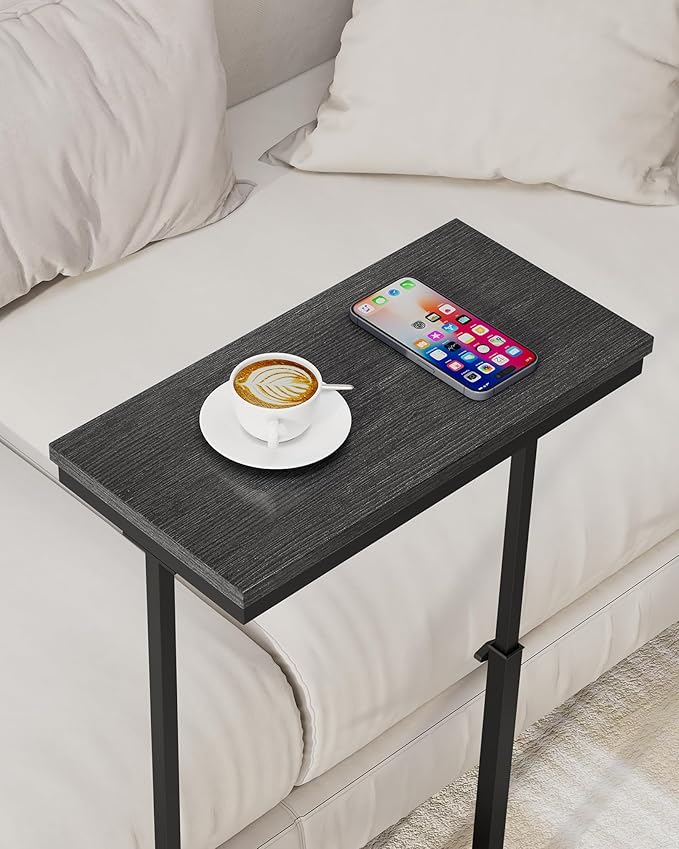 TUTOTAK End Table, Side Table, Tall Couch Table, Sofa Table, Set of 2 | for living Room, Bedroom, Black TB01BK0832
