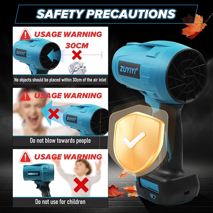 Cordless Leaf Blower for Makita 18V Battery (NOT Included), Handheld Brushless Mini Jet Dry Blower Turbofan, Electric Air Duster 240 MPH High Speed for Cleaning, Camping, Outdoor