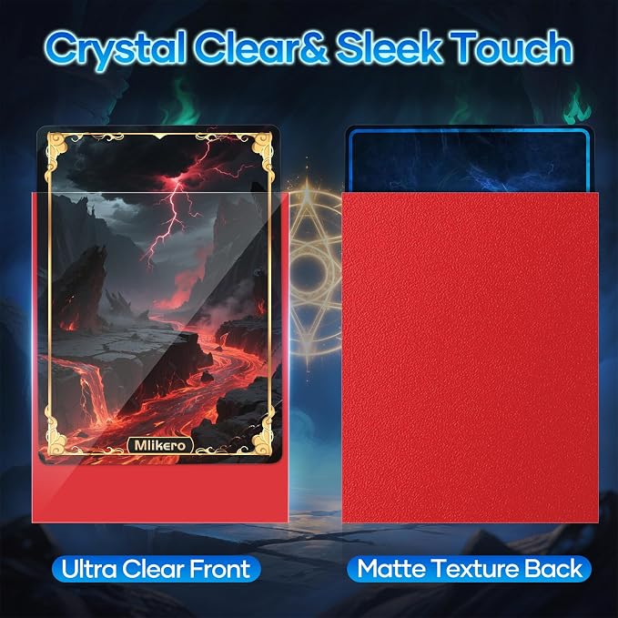 500 Counts Red Card Sleeves, Matte Sleeve Deck Card Protectors, Trading Card Sleeves Fit for MTG, TCG and Sports Cards (Matte Red)