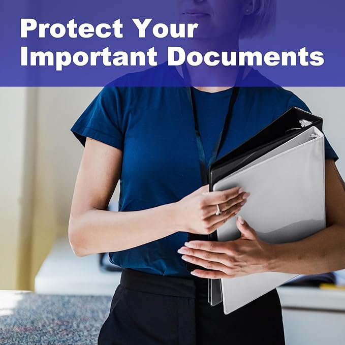 ViVin 3 Ring Binder 3 inch with Clear View Cover, Large 3"-Round Ring for Strength, Holds 600 Sheets of US Letter Size Paper, Office Home School, 6 Pack (White)