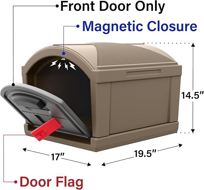 Simplay3 USPS T4 Extra Large Capacity XL Mailbox and Post Cover with Durable Double-Wall Construction, Weather-Resistant Design, Driftwood, Made in the USA