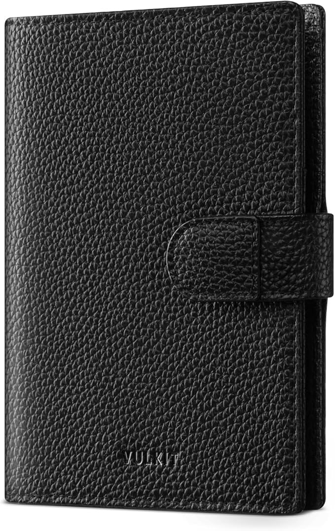 VULKIT Dual Passport Wallet for 2 Passports Airtag Holder RFID Blocking Travel Wallets