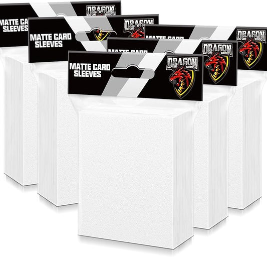Kitoyz 500 Pcs Card Sleeves for Trading Card, Matte Card Sleeves Deck Card Protectors Compatible with Baseball Cards, Sports Cards, Game Cards (White)