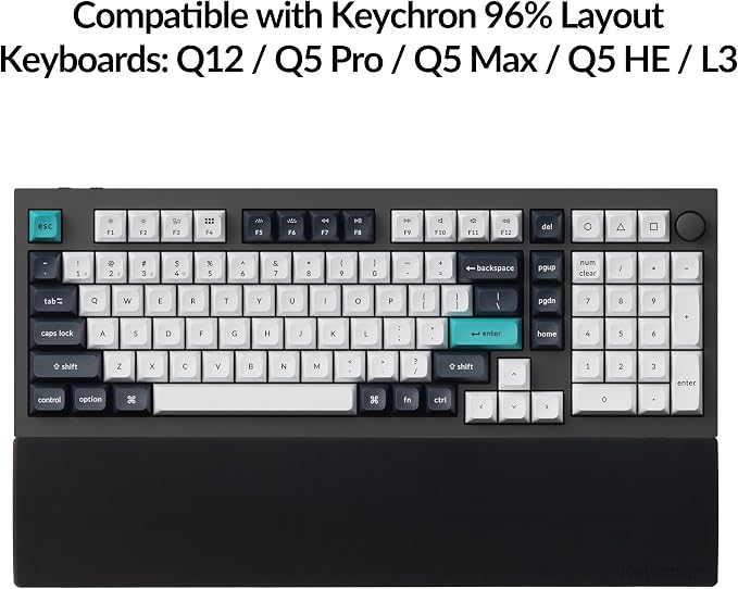 Ergonomic Silicone Wrist Rest for Keychron Q12 / Q5 Pro / Q5 Max / Q5 HE / L3,16.06" Honeycomb Non-Slip Palm Rest, 96% Full-Sized Mechanical Keyboards Support with Typing Pain Relief