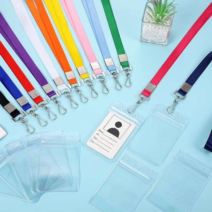 36 Pack Lanyards for ID Badges Cruise Lanyard for Ship Cards with Waterproof ID Badge Holder Cruise Essentials 2025 (12 Colors)