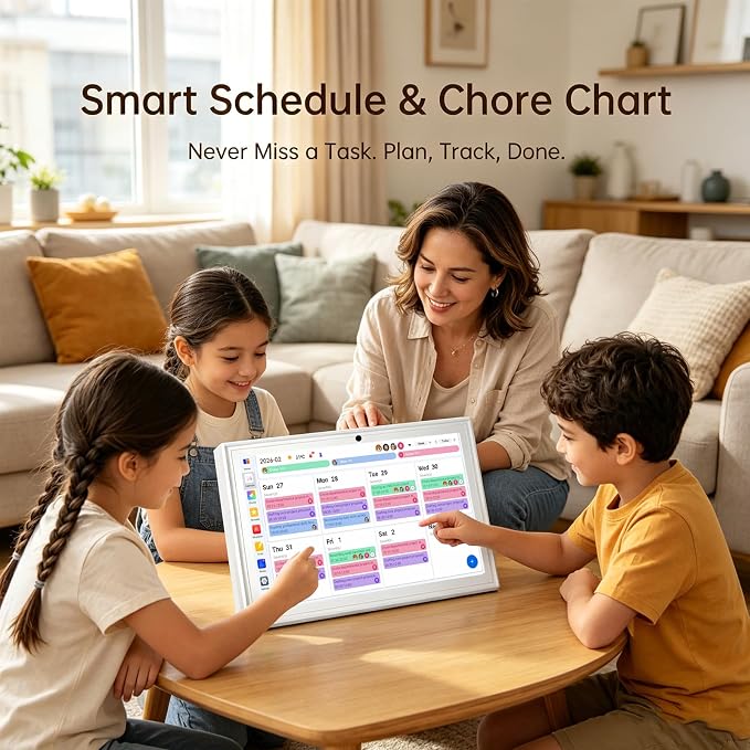 15.6" Digital Calendar, Touchscreen Smart Family Planner, Wall & Desktop | 15.6 HD Touch Screen Chore Chart, No Subscription Digital Wall Calendar, Syncs with Google Calendar, Weekly & Monthly Planner