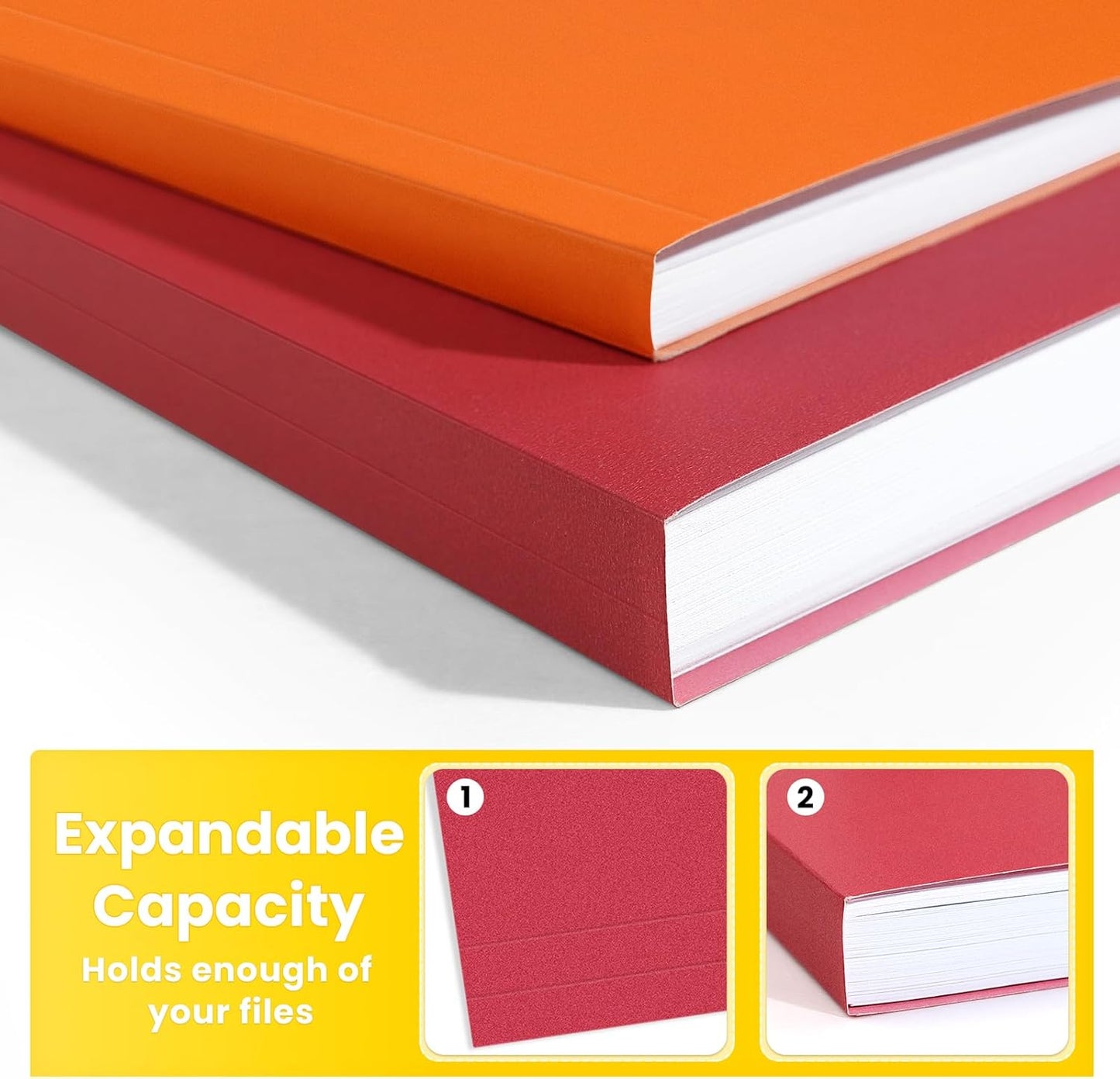 SUNEE File Folders Letter Size 10 Assorted Colors, 100 Pack Folders for Documents 1/3-Cut Tabs, Colored File Folders Office Home School for Documents Files Paper