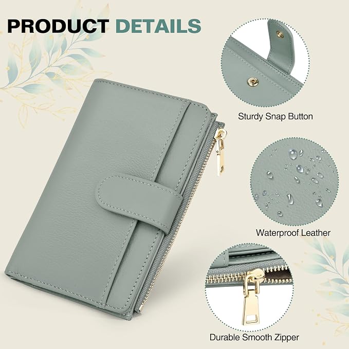 RFID Passport Holder for Travel, Leather Passport Wallet Cover with Airtag | with Airtag Slot, Card Cash Holders, Zippered Coins Pocket, for Women/Men, Gift Box, Travel Essentials, 4.1"L x 1"W x 6.3"H