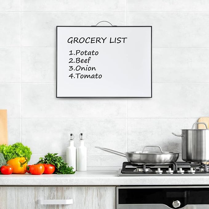 Small White Board - 12 X 16 Inches Portable Aluminum Frame Magnetic Dry Erase Board with Holder, to Do List Notepad for Office, Home, School