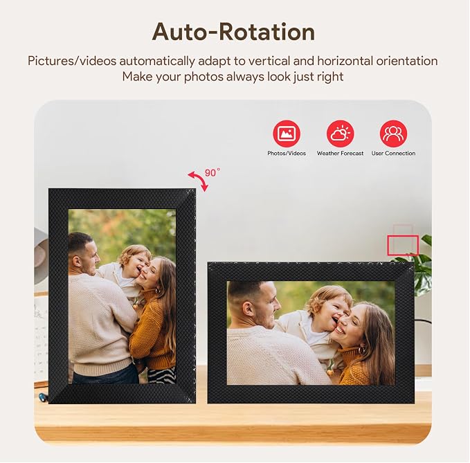 Digital Picture Frame, 10.1-inch High Definition Touch Screen, 16GB Memory, Digital Photo Frame with Automatic Rotation Feature.Gift for Mother's Day, Parents, Grandparents