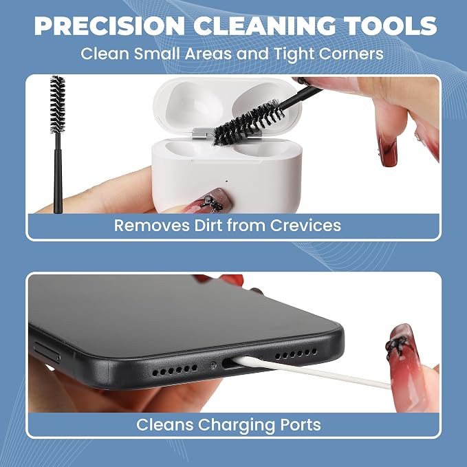 Upgraded for Airpod Cleaner Kit (81 PCS), Multi-Tool with Cleaning Pen, Putty & Swabs, Removes Earwax & Dust, Compatible with AirPods Pro 2 3, Earbud, Headphones, Phone & Charging Port, White