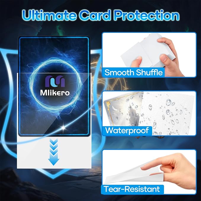 500 Count Card Sleeves, Matte Magic Card Sleeves, Smooth Shuffle & Tear Resistant, Fit for MTG, TCG, CCG (White)