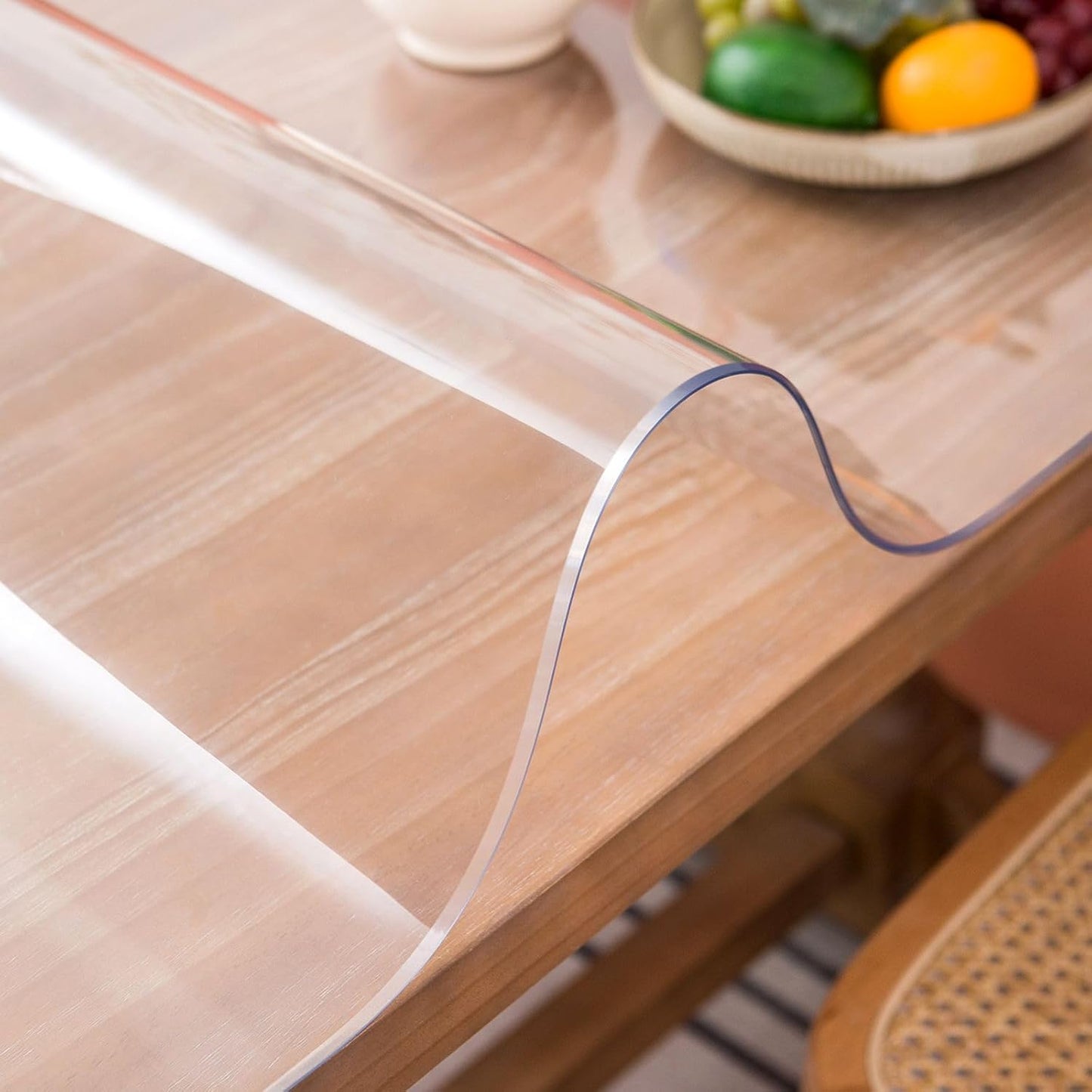 Clear Table Cover Protector 30 x 50 Inch, 2mm Thick Table Protector for Dining Room Table, Clear Plastic Table Cover, Pad Mat for Kitchen, Writing Desk Pad for Desktop