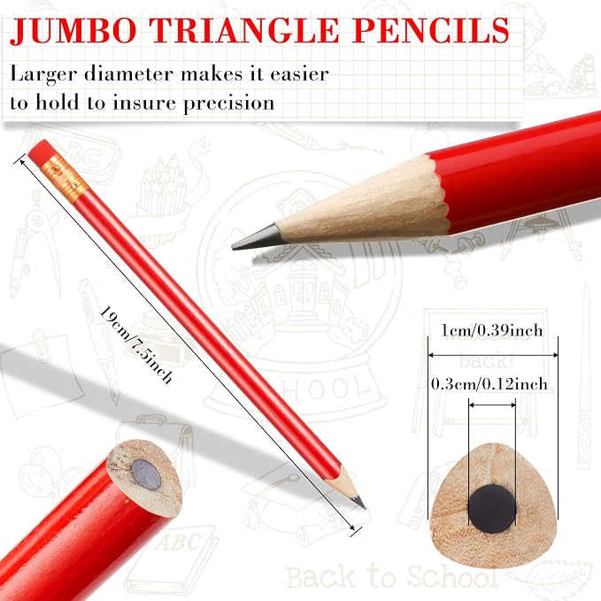 Fainne 48 Pack Jumbo Carpenter Pencils Woodworking Marking with Black Core Thick Flat Construction Pencils for Woodworkers Framers DIY Projects and Contractors(Red)