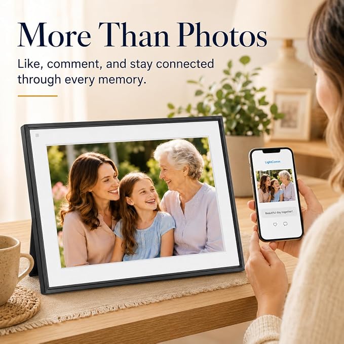 Digital Picture Frame 10.1 Inch WiFi Digital Photo Frame with 64GB Storage, Touchscreen IPS Display, Instant App Sharing, Auto Rotate, for Parents & Family