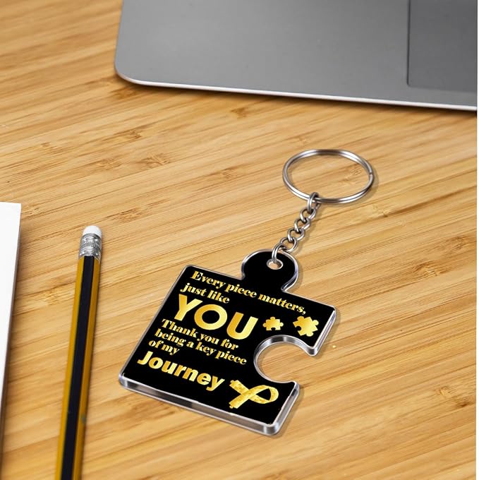 Team Appreciation Gifts Bulk Thank You Keychains for Coworkers | Gift Set for Employee, Staff, Teachers, Teamwork Puzzle Piece Keyring, Acrylic