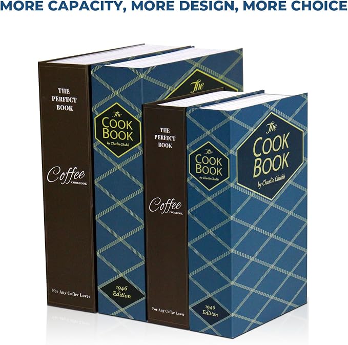 Book Safe with Combination Lock, Hidden Safe (9.5 x 6.2 x 2.2 Inch) with Fireproof Bag, Secret Diversion Safe, Hollow Book Box Hidden Storage, Money Safe Box for Cash (X-Large COOK)