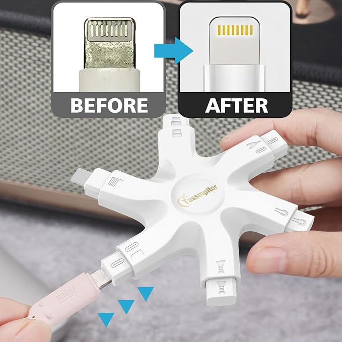 iPhone Cleaning Kit for Charging Port Cleaner,Lightning Charger Connector | Speaker Cable,AirPod Pro Cell Phone，Cleaning Putty，Repair Restore Tool,Thin Cleaning Brushes,Microfiber Cloths,Port Pick