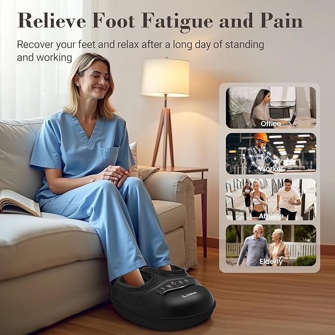 Shiatsu Foot Massager with Heat and Compression, FSA Eligible HSA, Heated Foot Massager for Plantar Fasciitis Neuropathy, Electric Massager for Foot Pain Relief and Circulation, Gifts for Women Men