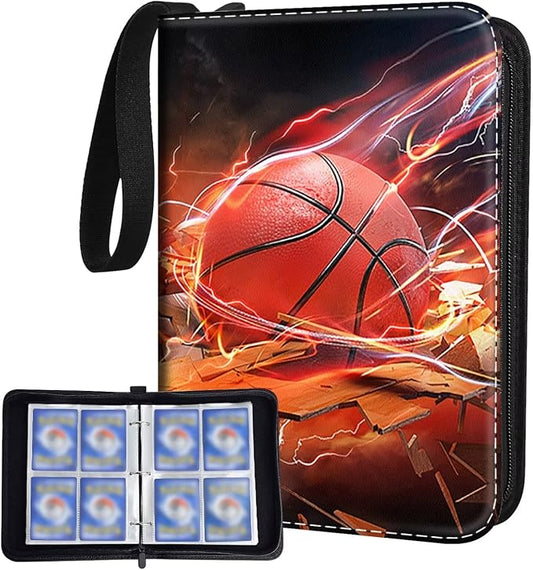 Basketball Card Binder Holder 480 Pockets with 60 Removable Sleeves, Portable Sports Trading Cards Binder Album Collector Organizer Protectors with Zipper,Waterproof