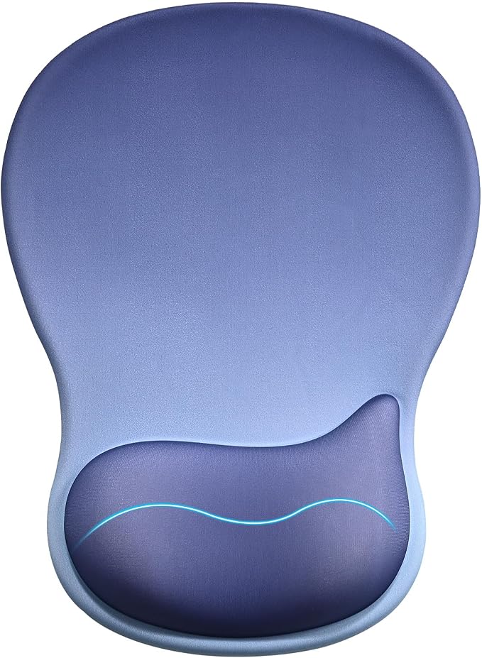 EooCoo Mouse Pad with Gel Wrist Rest, Ergonomic Mousepad Wrist Alignment | Middle Concave Design for Natural Wrist Alignment, Non-Slip Base Mousepad, Carpal Tunnel Relief, Office Desk Accessories