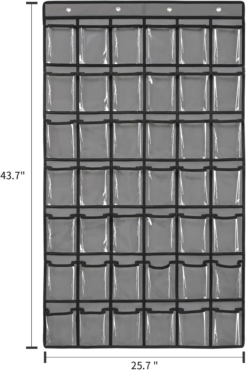 42 Pocket Classroom Pocket Chart for Cell Phones and Calculator,Clear Cellphone Pocket Chart for Classroom with Number Sticker and Hooks (Grey-42 Pockets)