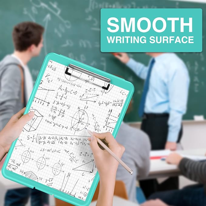 Sooez Clipboard with Storage, Plastic Nursing Clip Board, 8.5" x 11", Work | Sturdy Clipboards Foldable, Cute Hanging Clip Board Case, Teacher, Classroom Must Haves, Office School Supplies, Women & Men