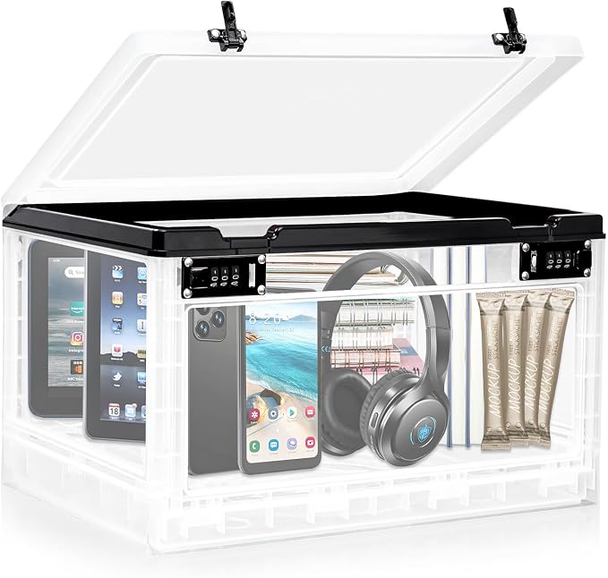 Lalifebuss Large Lock Box for Personal Items, 24 Litre Combination Lockable Storage Box for Office Locker/School/Medicine/Snacks/Phone Jail/Electronic/Home