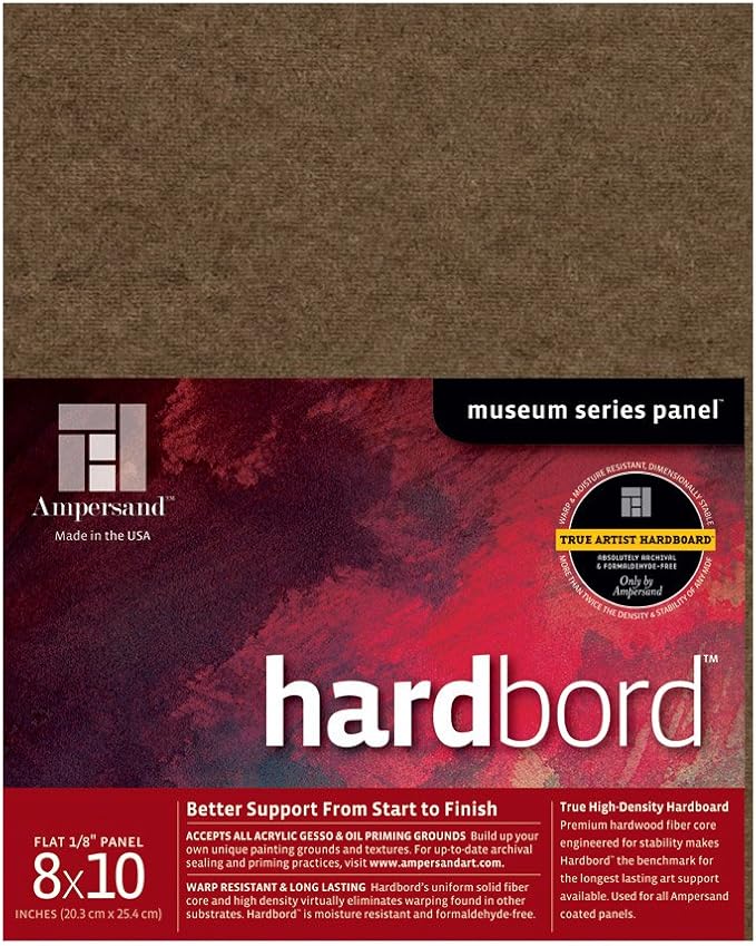 Ampersand Museum Series Hardbord for Painting and Mounting, 1/8 Inch Depth, 8X10 Inch (AMHB08)