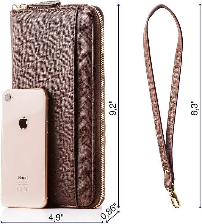 Travel Document Organizer - RFID Passport Wallet Case Family Holder Id Wristlet