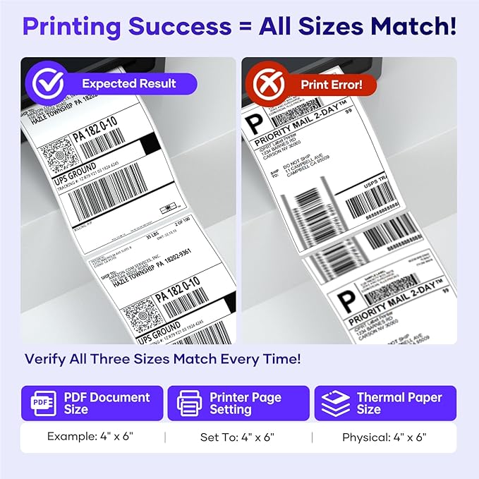 iDPRT Shipping Label Printer 4x6 Bluetooth Thermal Label Printer for Small Business and Shipping Package, Support Android, iPhone, Windows, macOS, Widely Used for Amazon, Shopify, Ebay