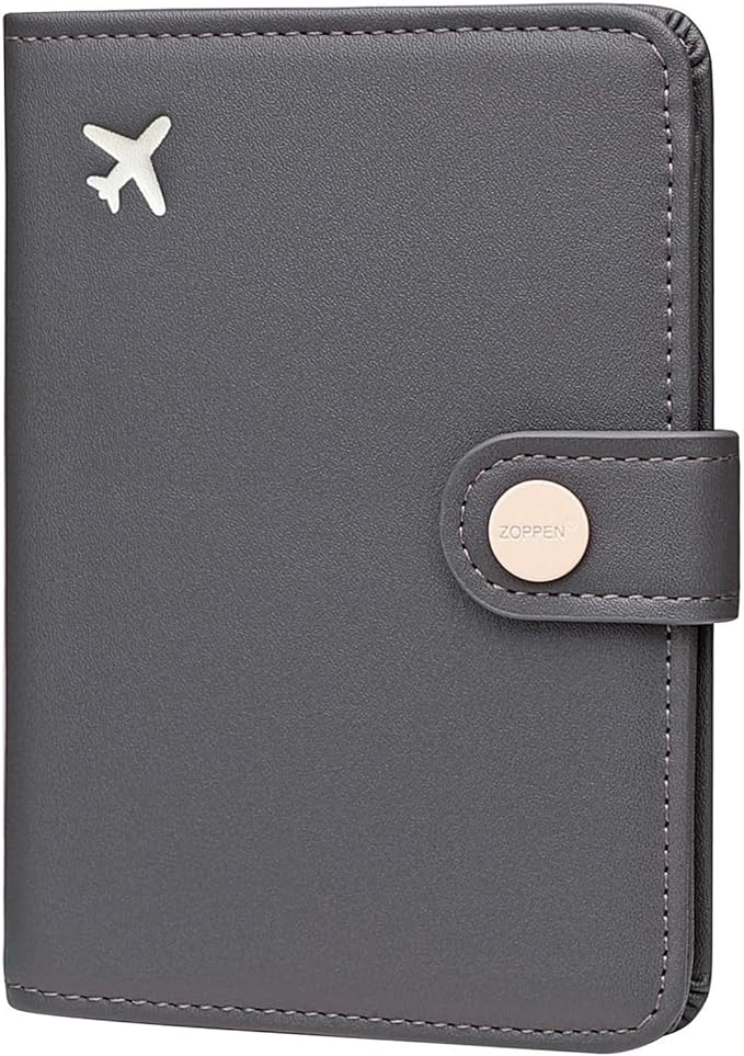 Passport Holder RFID Blocking Travel Wallet, Dark Grey | Passport Cover with Multiple Card Slots, Water-Resistant & Easy-Carry, Must-Have Travel Accessory for Men & Women.