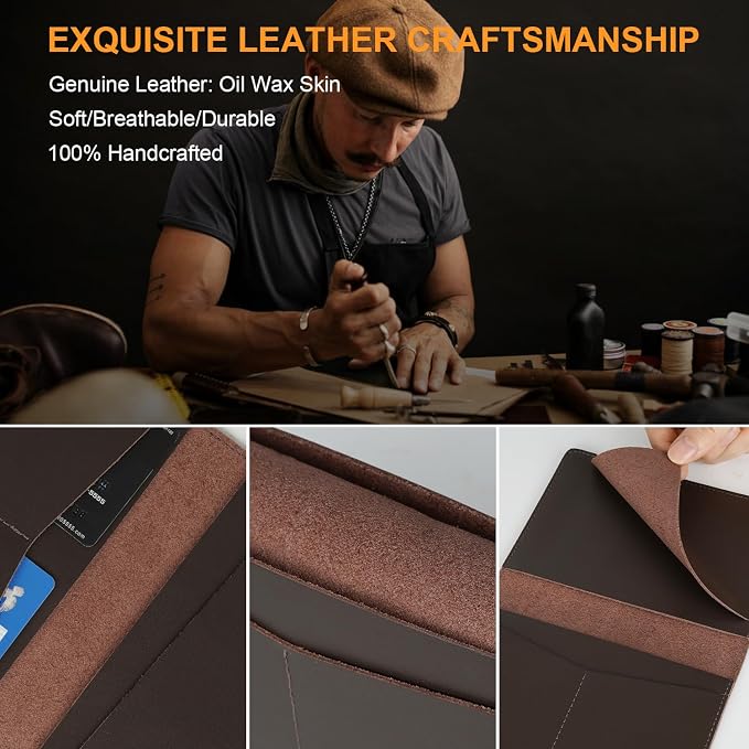 Full Grain Leather Passport Holder Cover for Men and Women Travel, Passport Wallet with AirTag Slot, Travel Must Haves Essentials Genuine Leather Passport Covers Gifts