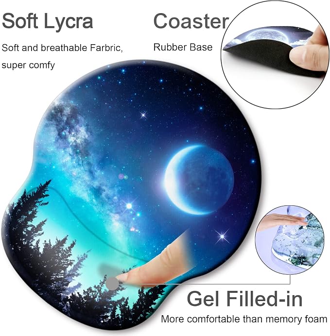 Ergonomic Mouse Pad with Wrist Rest Support,Gel Mouse Pads for Desk | Big Mousepad With Coaster Non-slip & Pain Relief for Computer, Home&Office Desk Decor