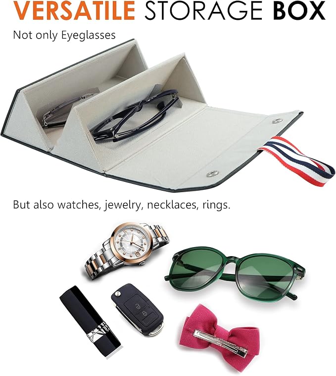LifeArt Eyeglass Case Hard Shell, Portable Sunglass Case, Fashionable PU Leather Eyeglass Case, Lightweight