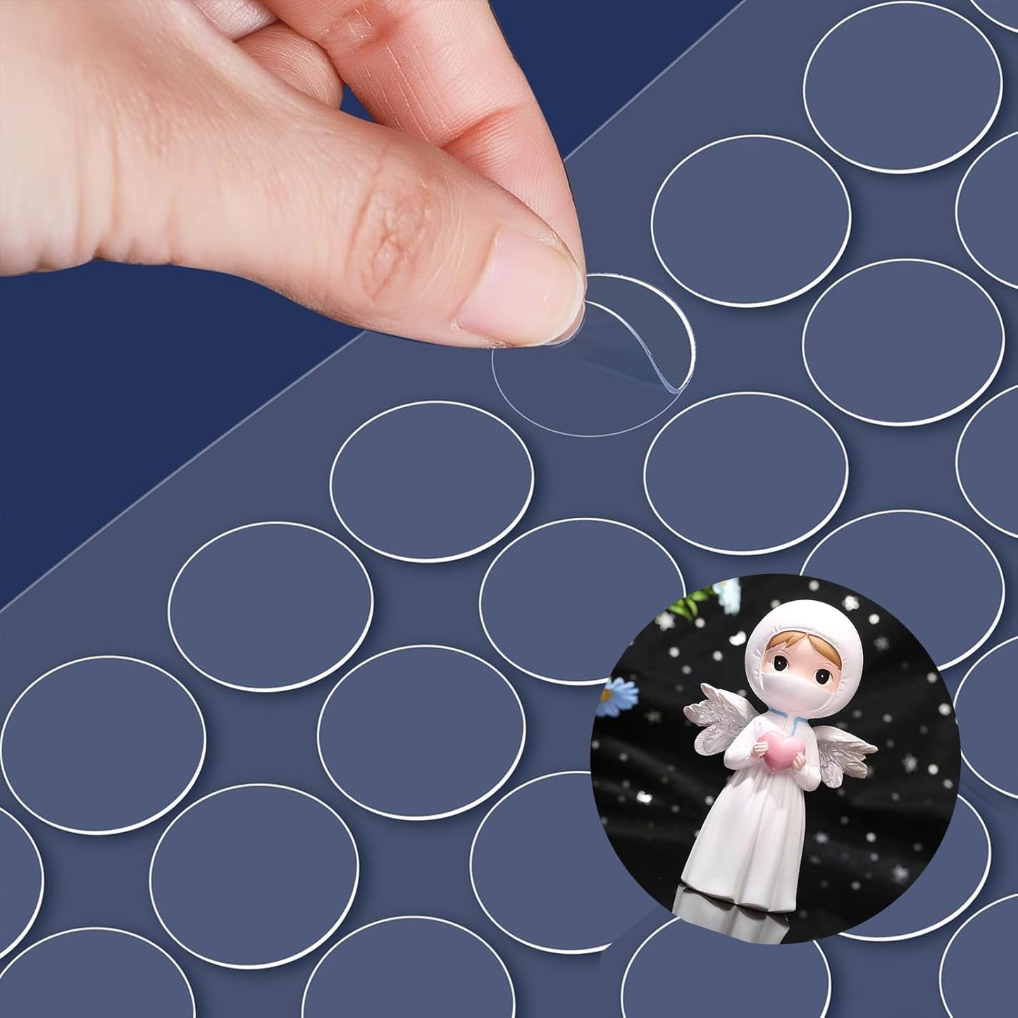 Adhesive Stick dots Two-Sided Sided Mounting Putty Stick Tack for Wall Hanging Crafts Balloons Festival Party Decorations,Clean Removable(0.39"*0.39"-600)